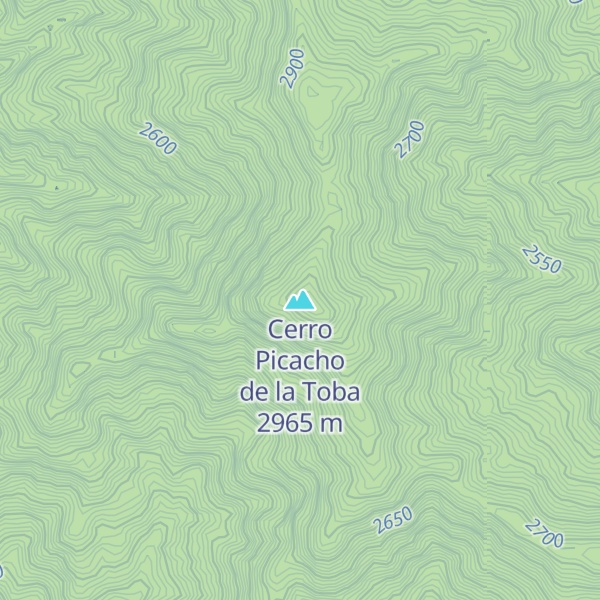 Map of Cerro Picacho de la Toba