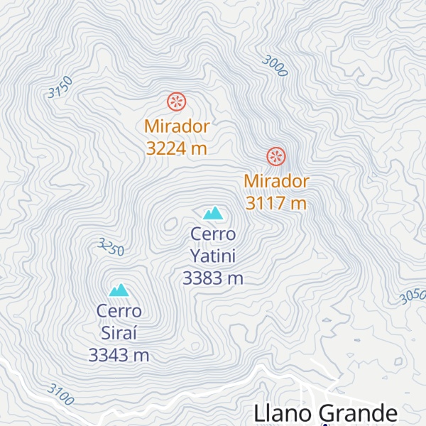 Map of Cerro Yatini
