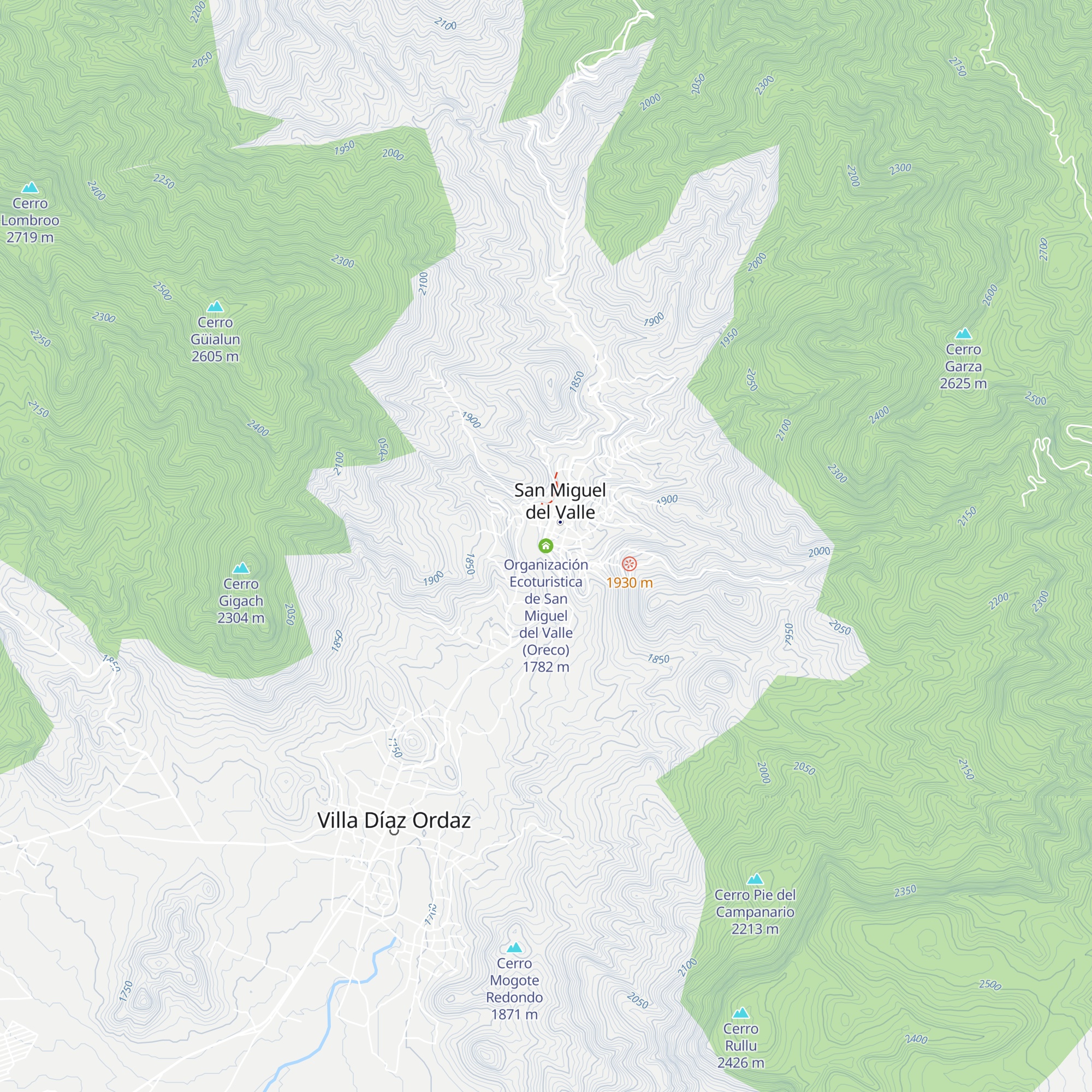 Organización Ecoturistica de San Miguel del Valle (Oreco) map