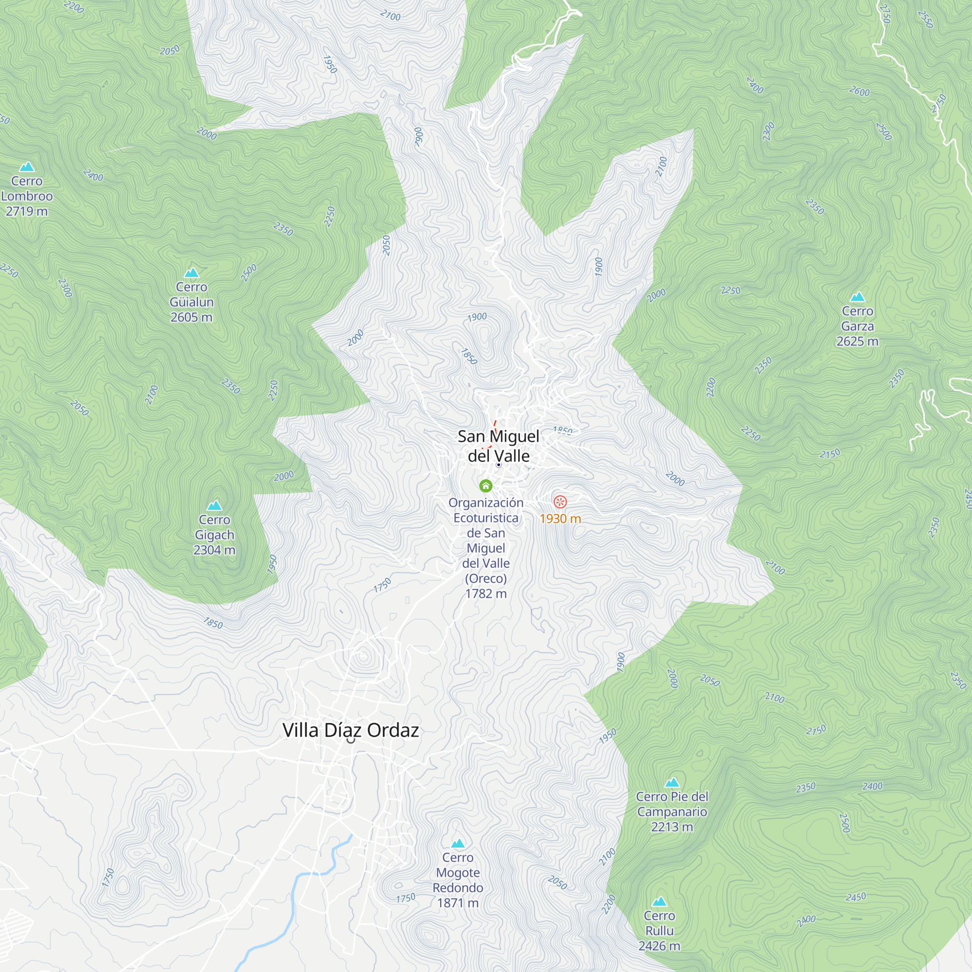 Organización Ecoturistica de San Miguel del Valle (Oreco) map