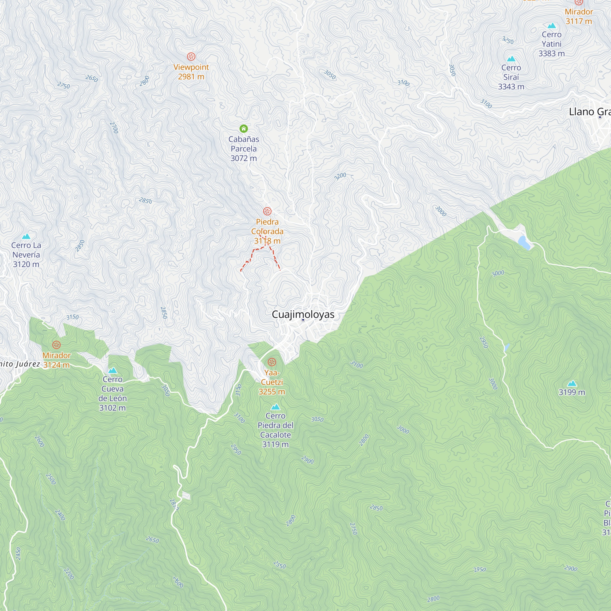 Cabañas map