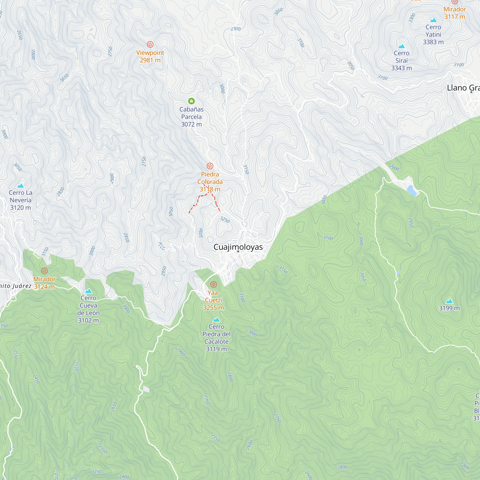 Cabañas map