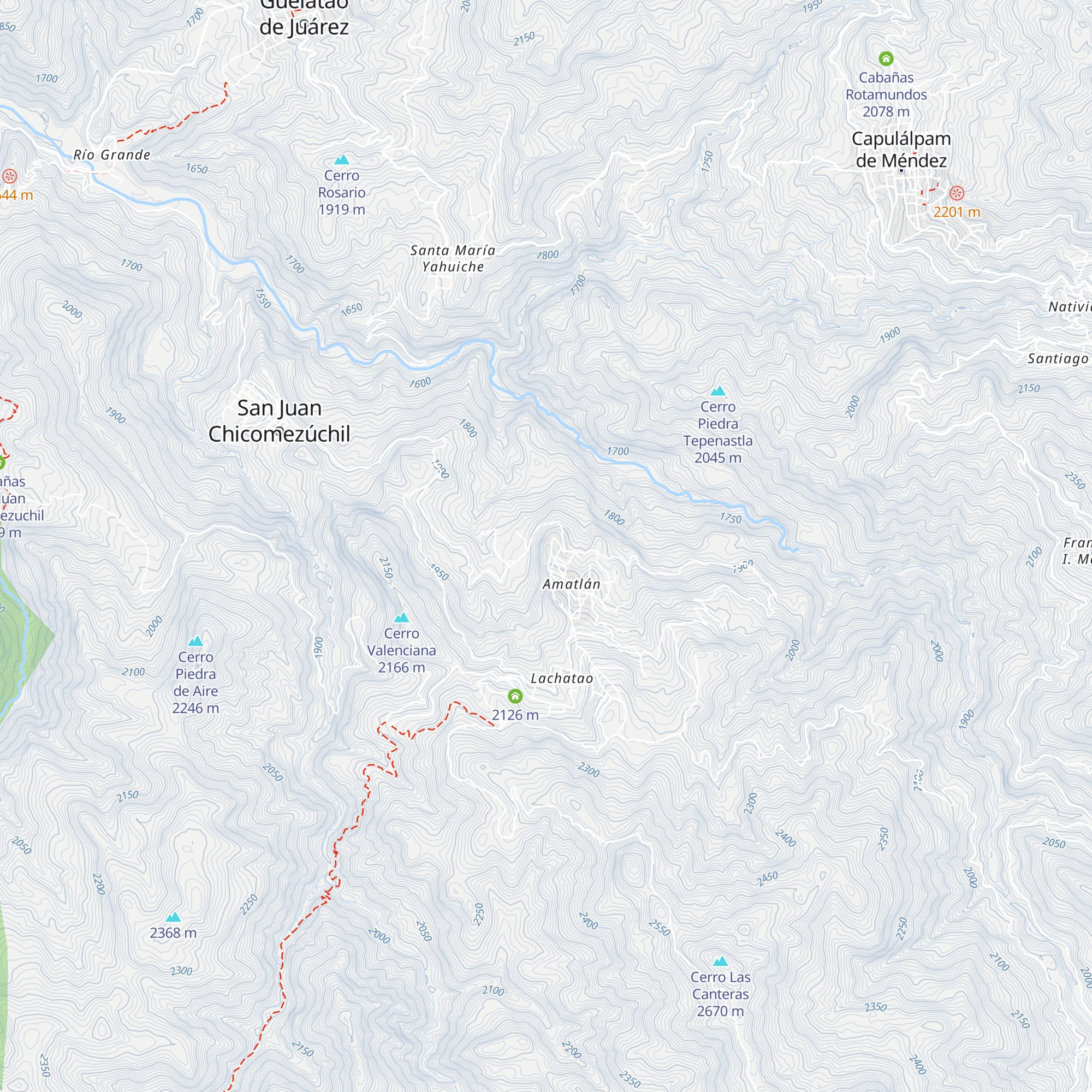 Cabañas Amatlán map