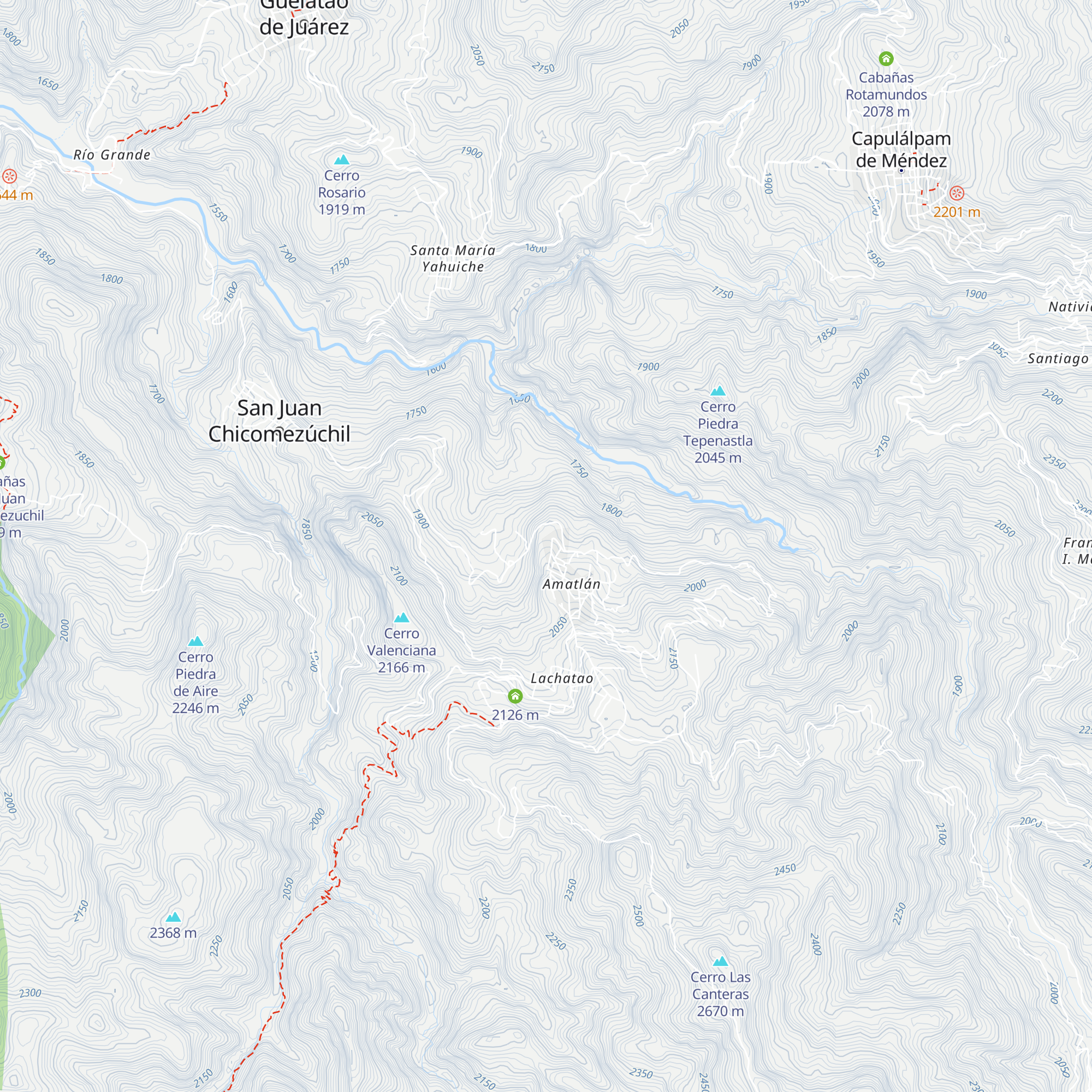 Cabañas Amatlán map