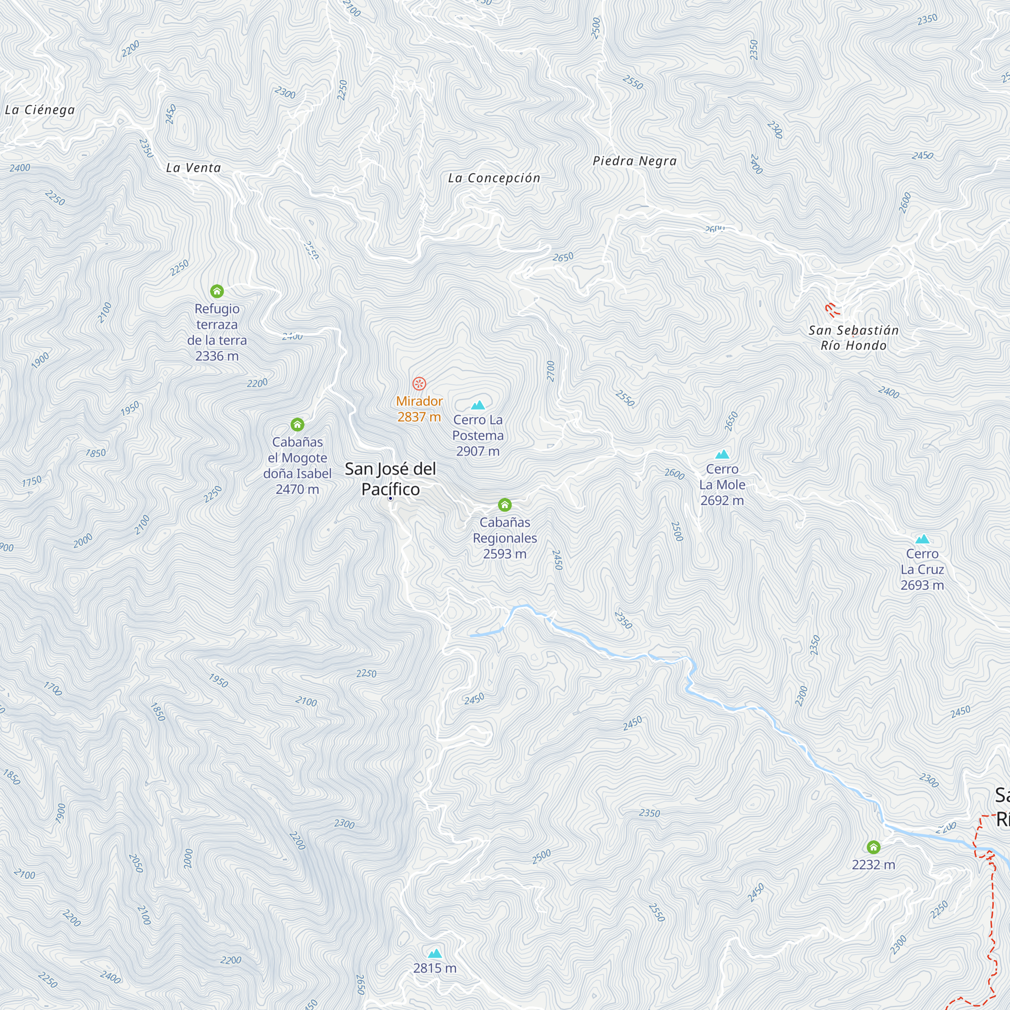 Cabañas Regionales map