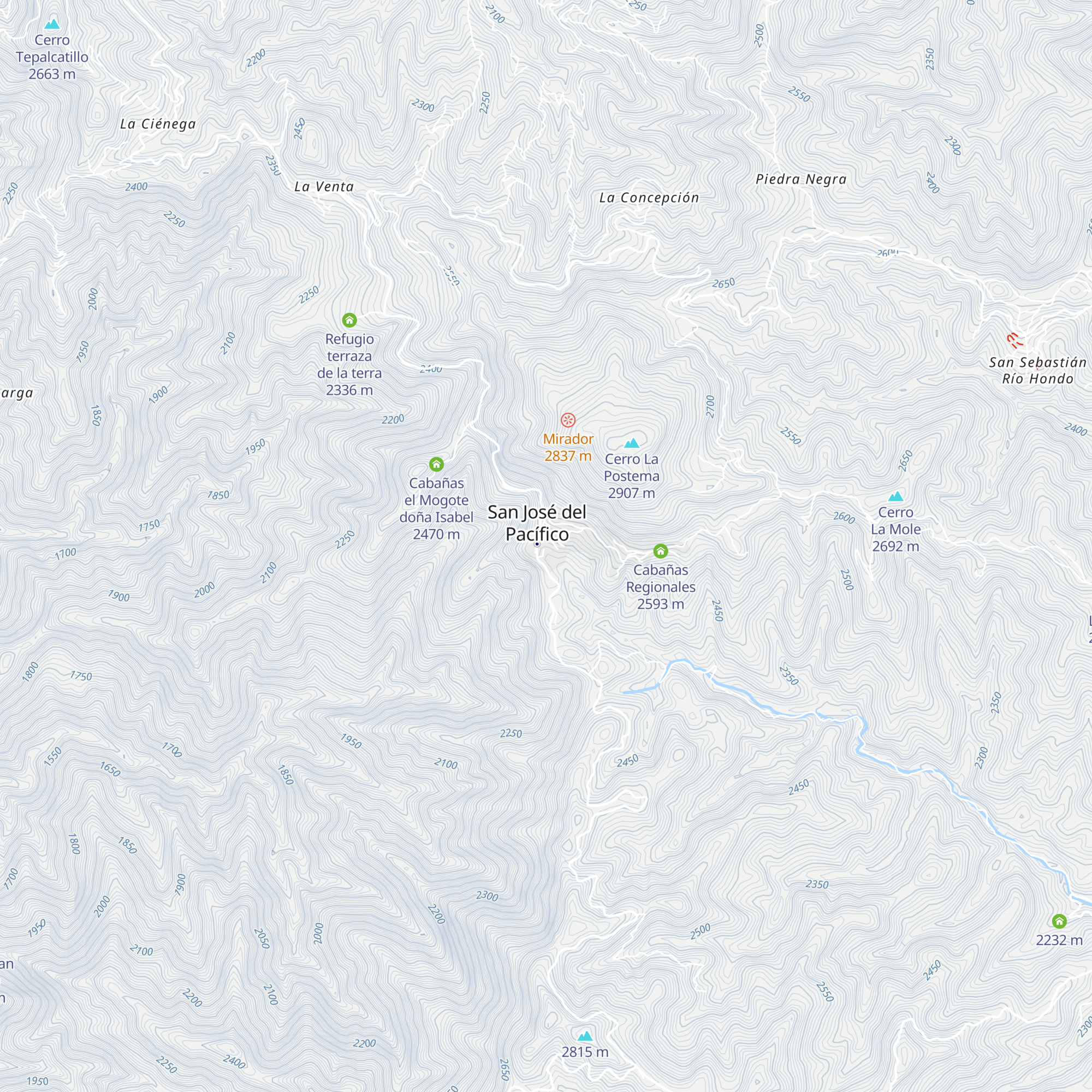 Cabañas San José map