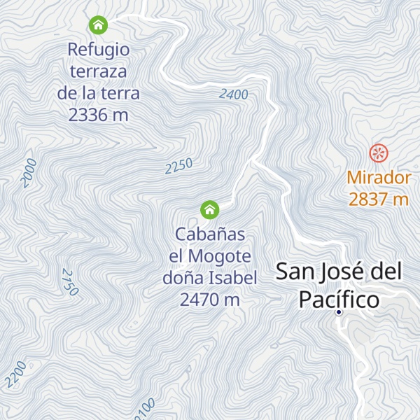 Map of Cabañas el Mogote doña Isabel