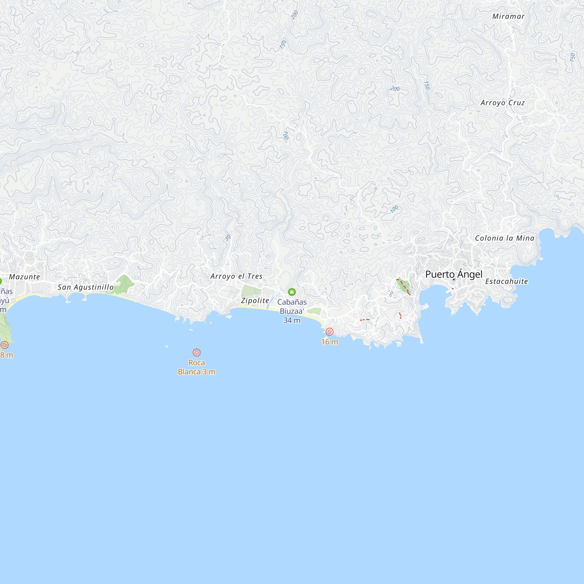Cabañas Biuzaa' map