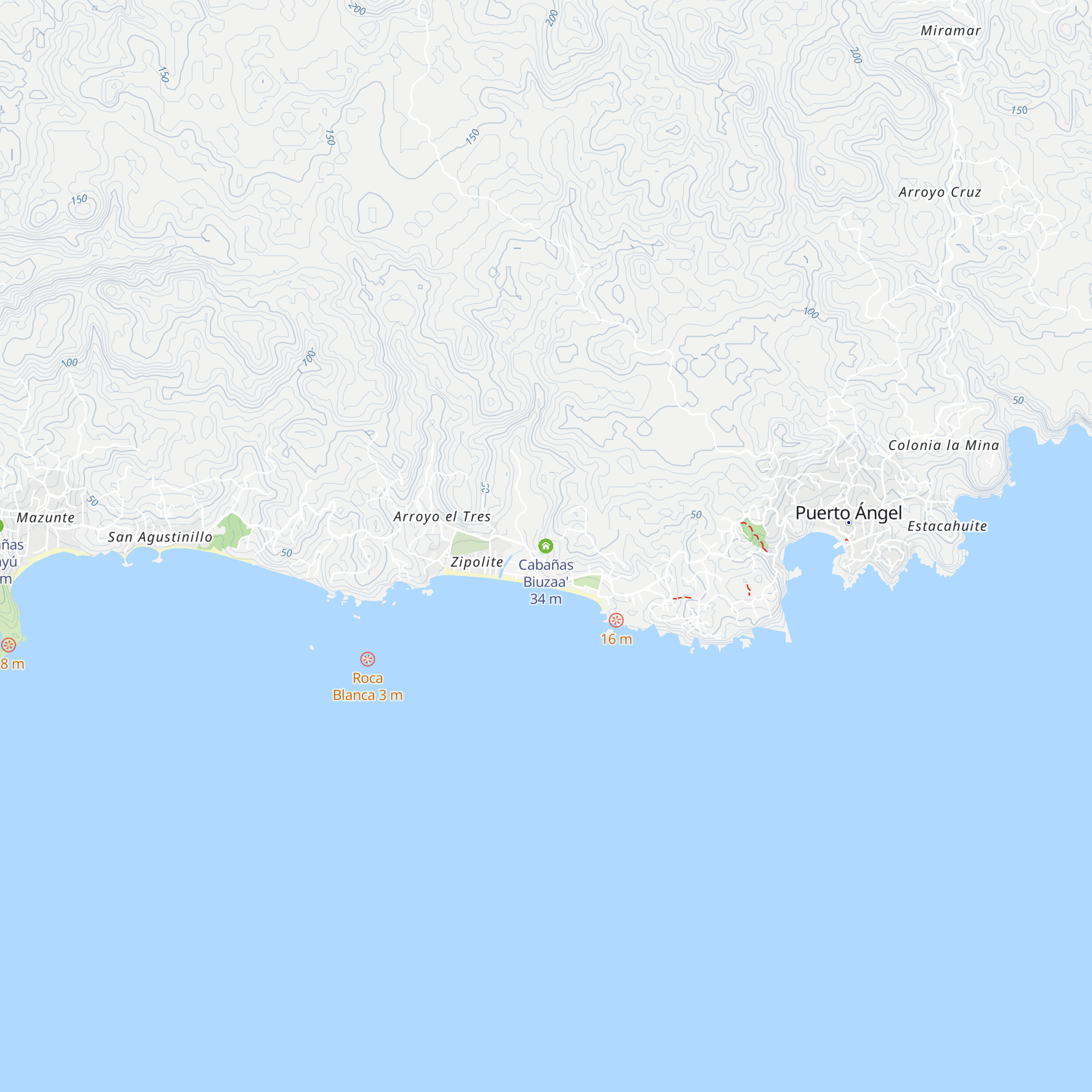 Cabañas Biuzaa' map