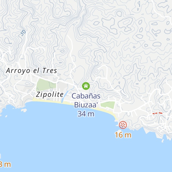 Map of Cabañas Biuzaa'