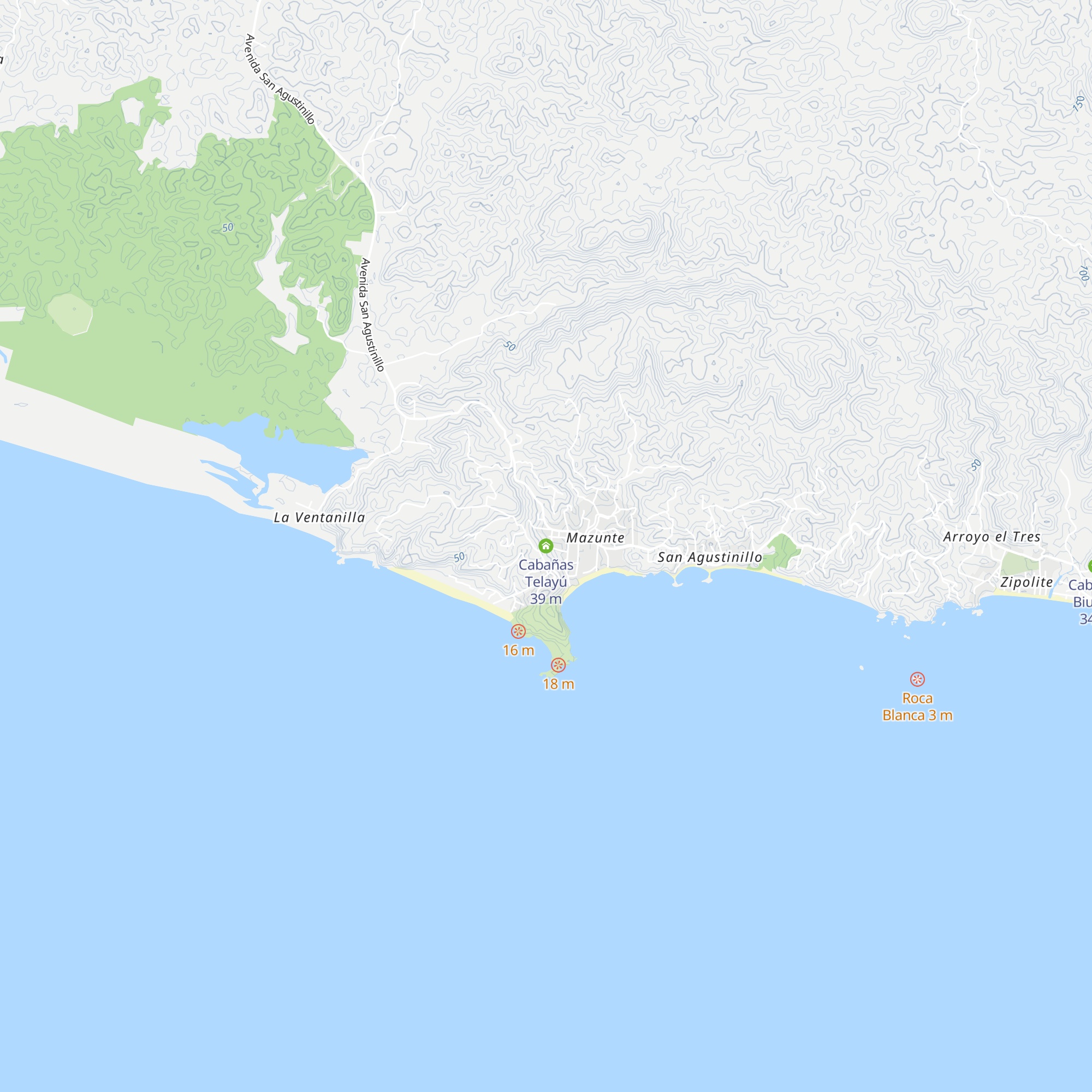 Cabañas Telayú map