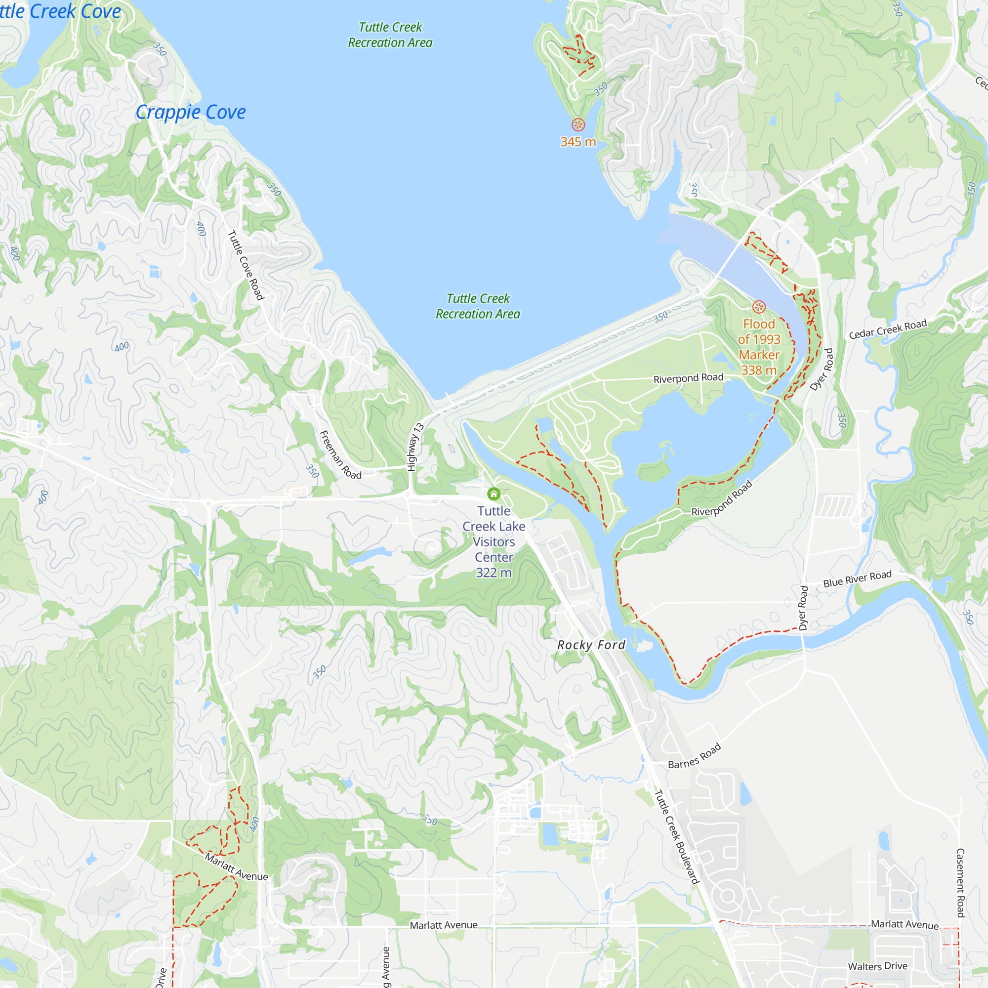 Tuttle Creek Lake Visitors Center map