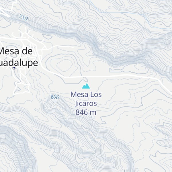 Map of Mesa Los Jicaros