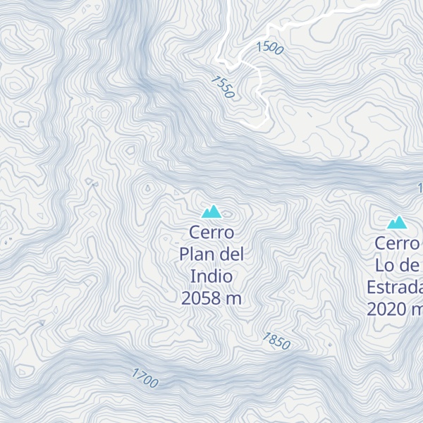 Map of Cerro Plan del Indio