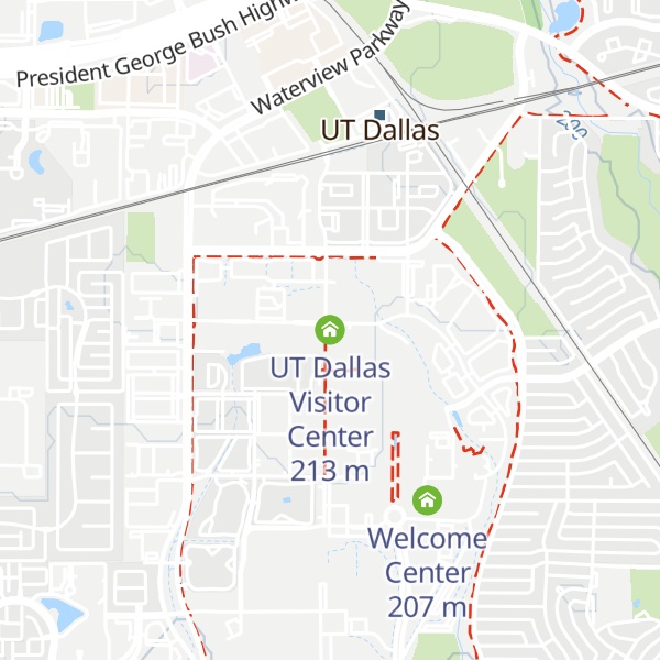 Map of UT Dallas Visitor Center