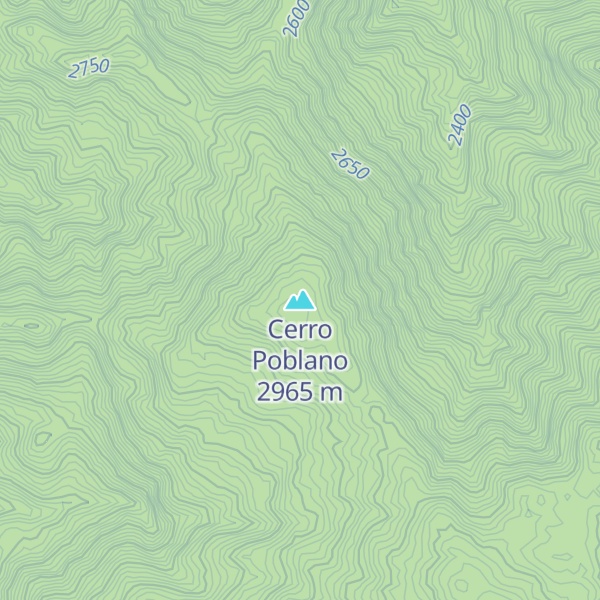 Map of Cerro Poblano