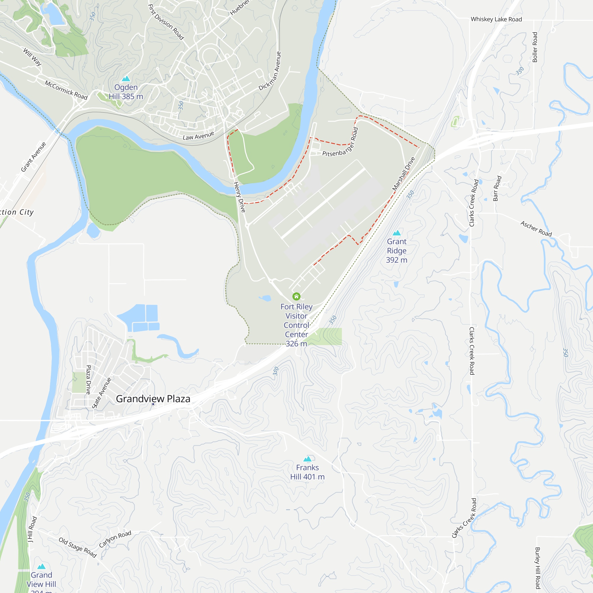 Fort Riley Visitor Control Center map