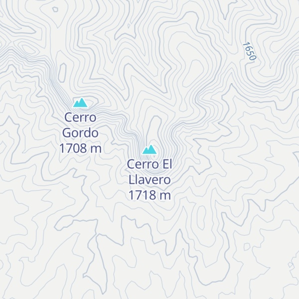 Map of Cerro El Llavero