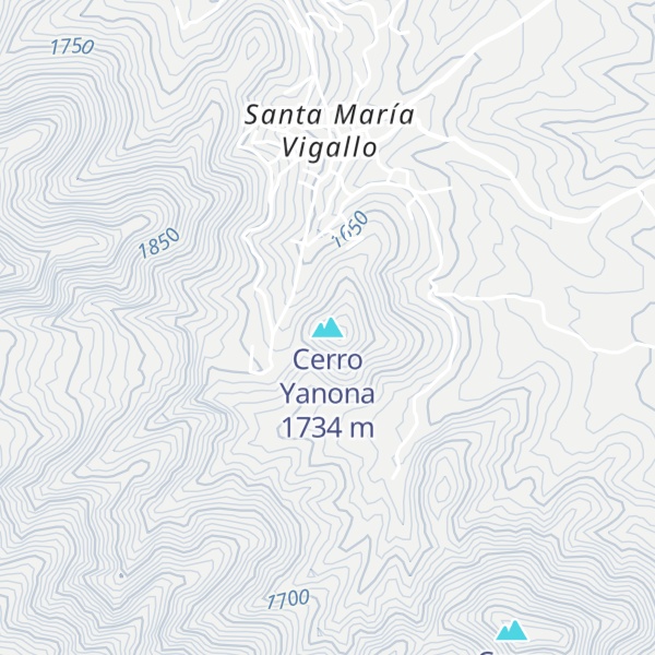 Map of Cerro Yanona