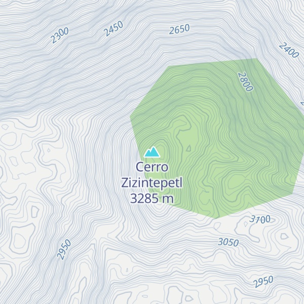 Map of Cerro Zizintepetl