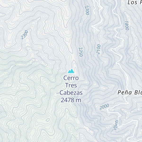 Map of Cerro Tres Cabezas