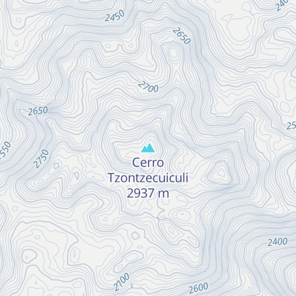 Map of Cerro Tzontzecuiculi