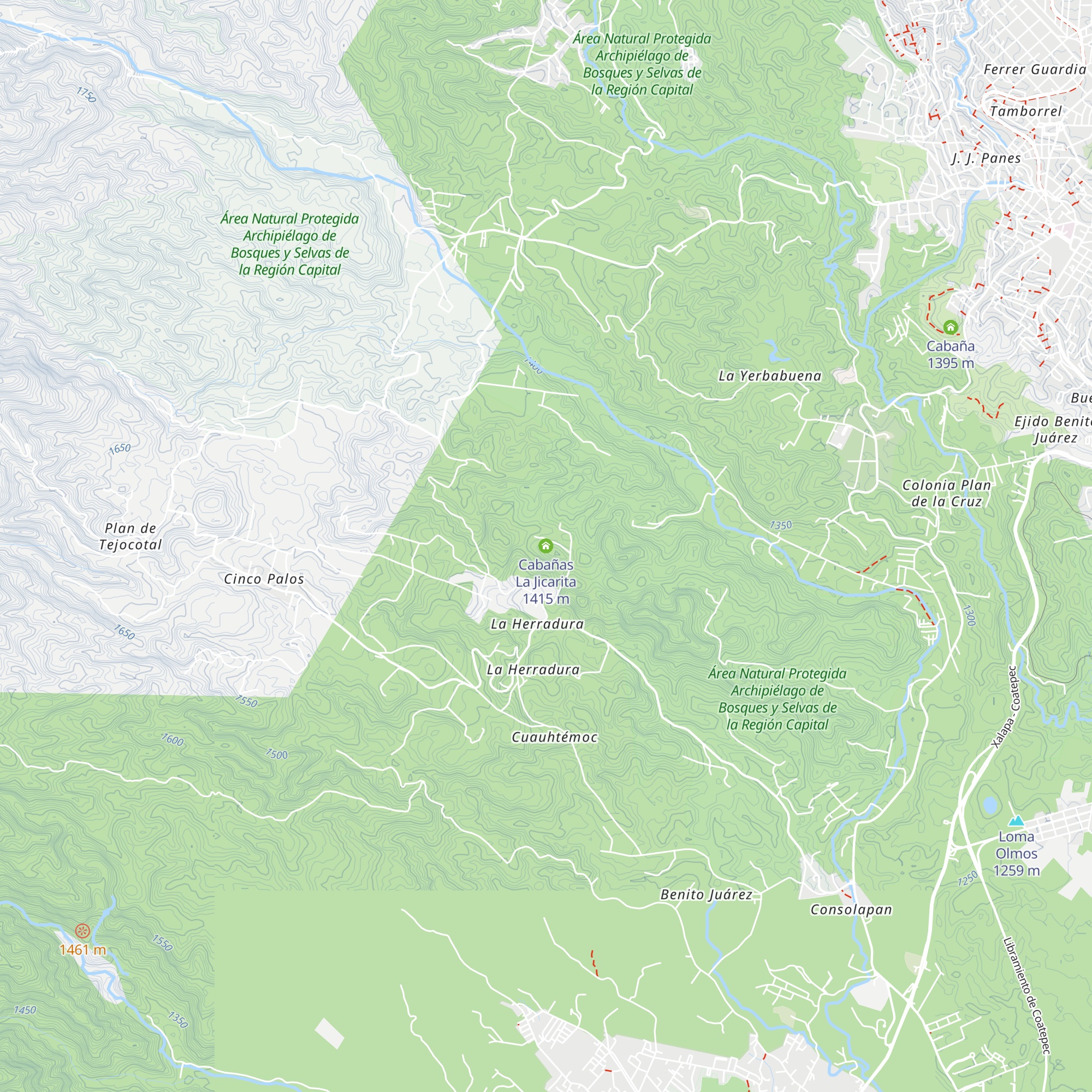 Cabañas La Jicarita map