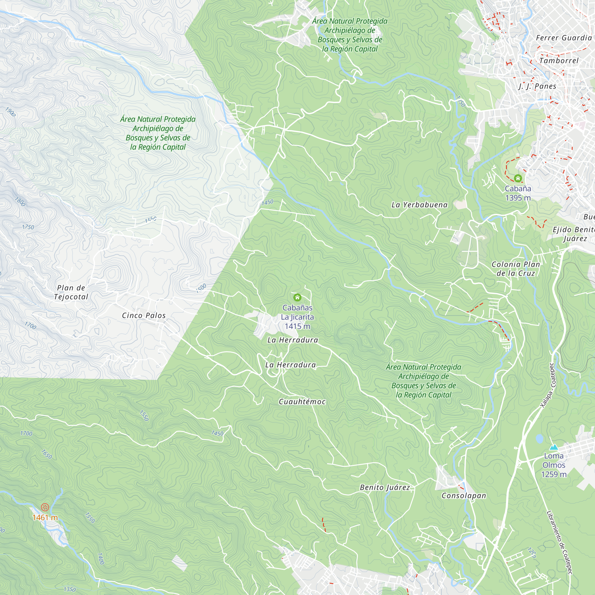 Cabañas La Jicarita map