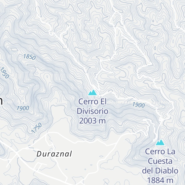 Map of Cerro El Divisorio