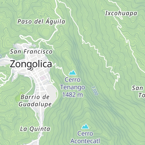 Map of Cerro Tenango