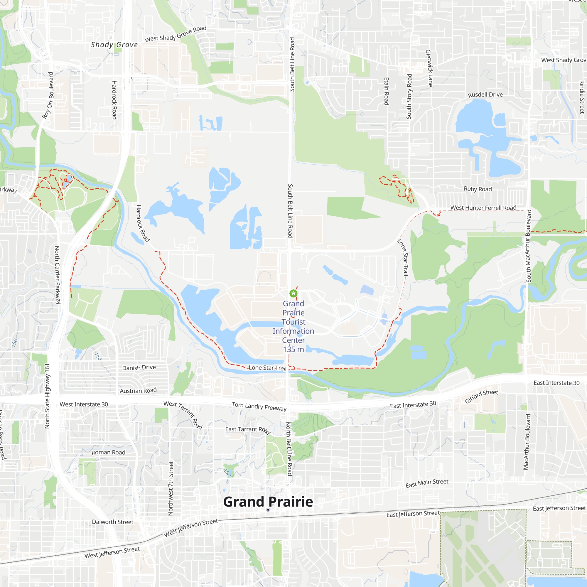Grand Prairie Tourist Information Center map