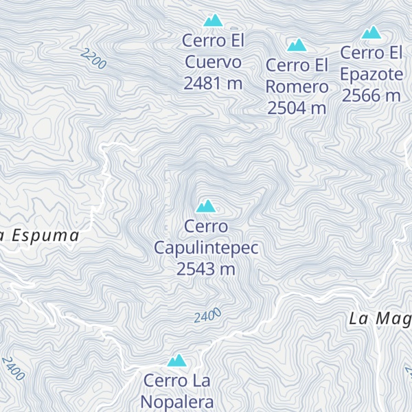 Map of Cerro Capulintepec
