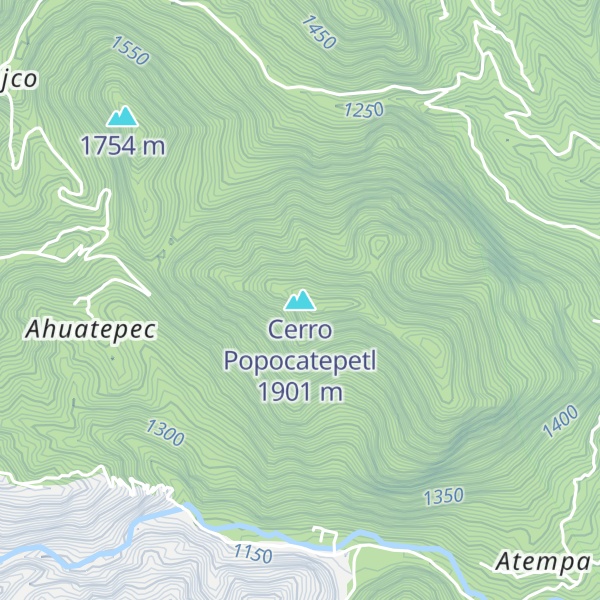 Map of Cerro Popocatepetl