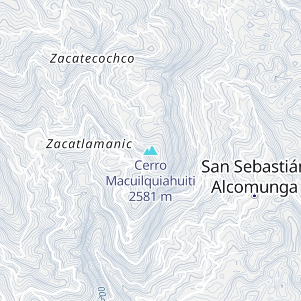Map of Cerro Macuilquiahuiti