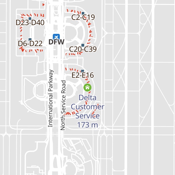 Map of Delta Customer Service