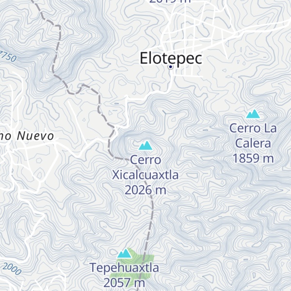 Map of Cerro Xicalcuaxtla