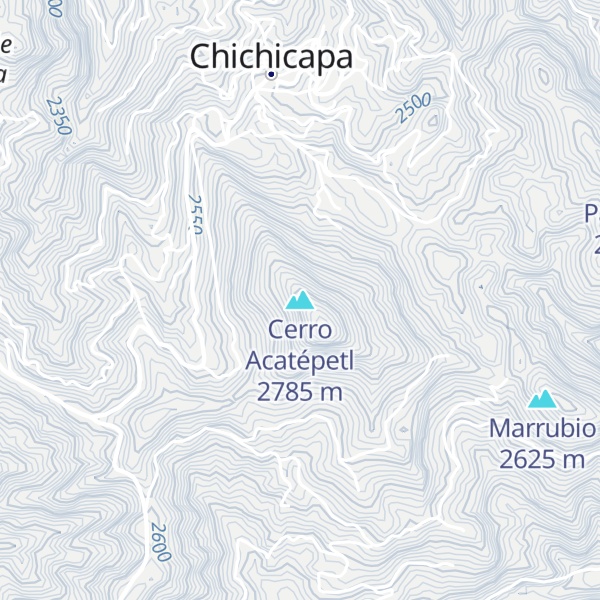 Map of Cerro Acatépetl
