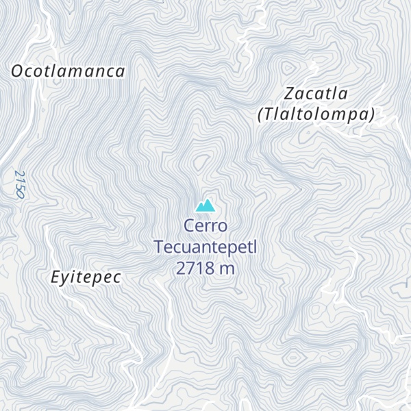 Map of Cerro Tecuantepetl