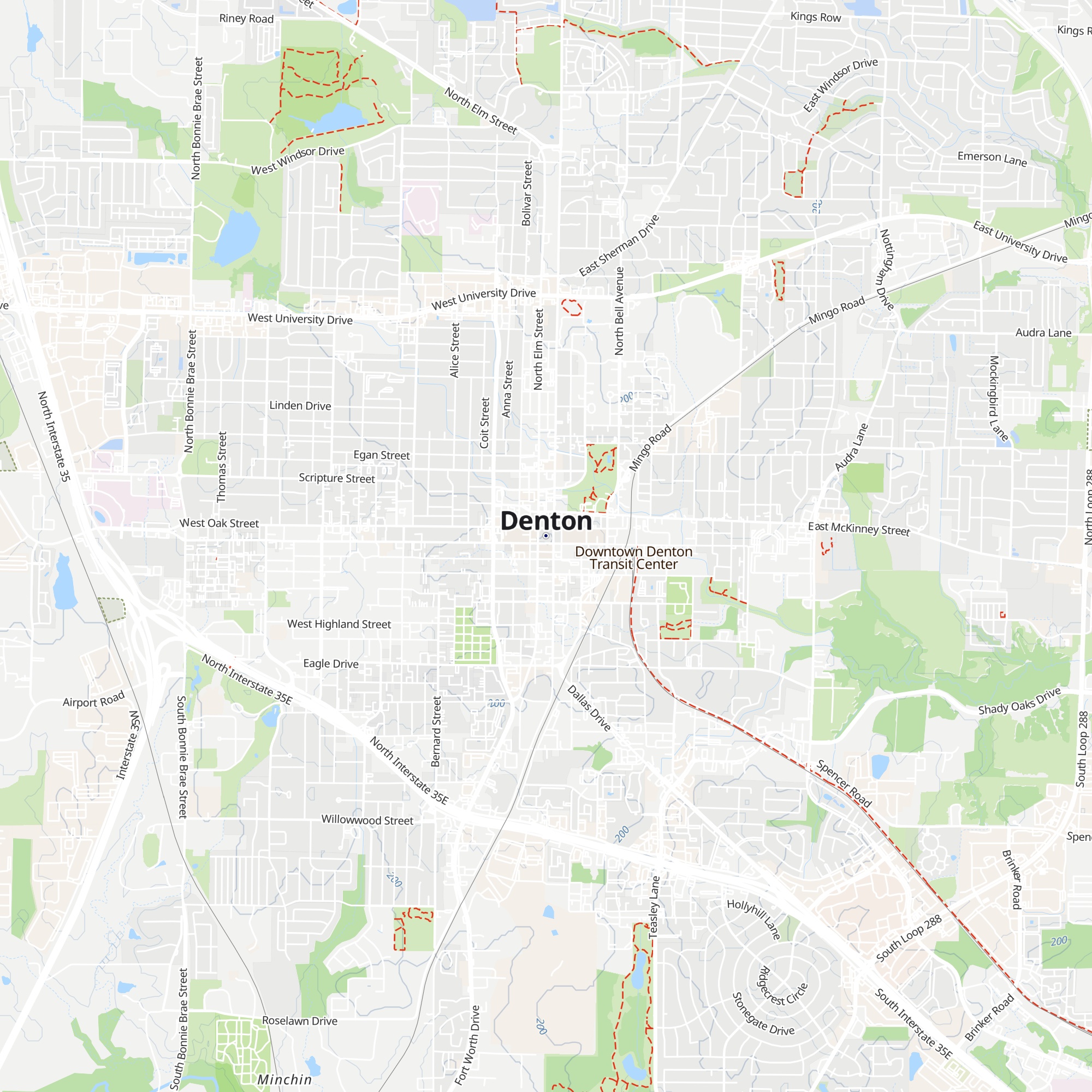 Discover Denton map