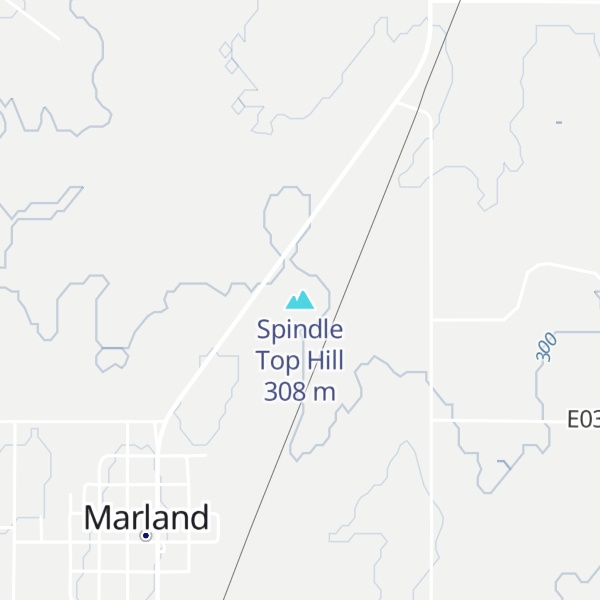 Map of Spindle Top Hill