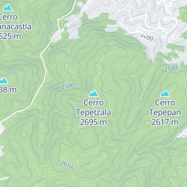 Map of Cerro Tepetzala