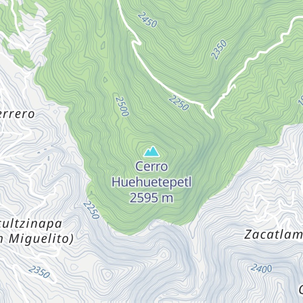 Map of Cerro Huehuetepetl