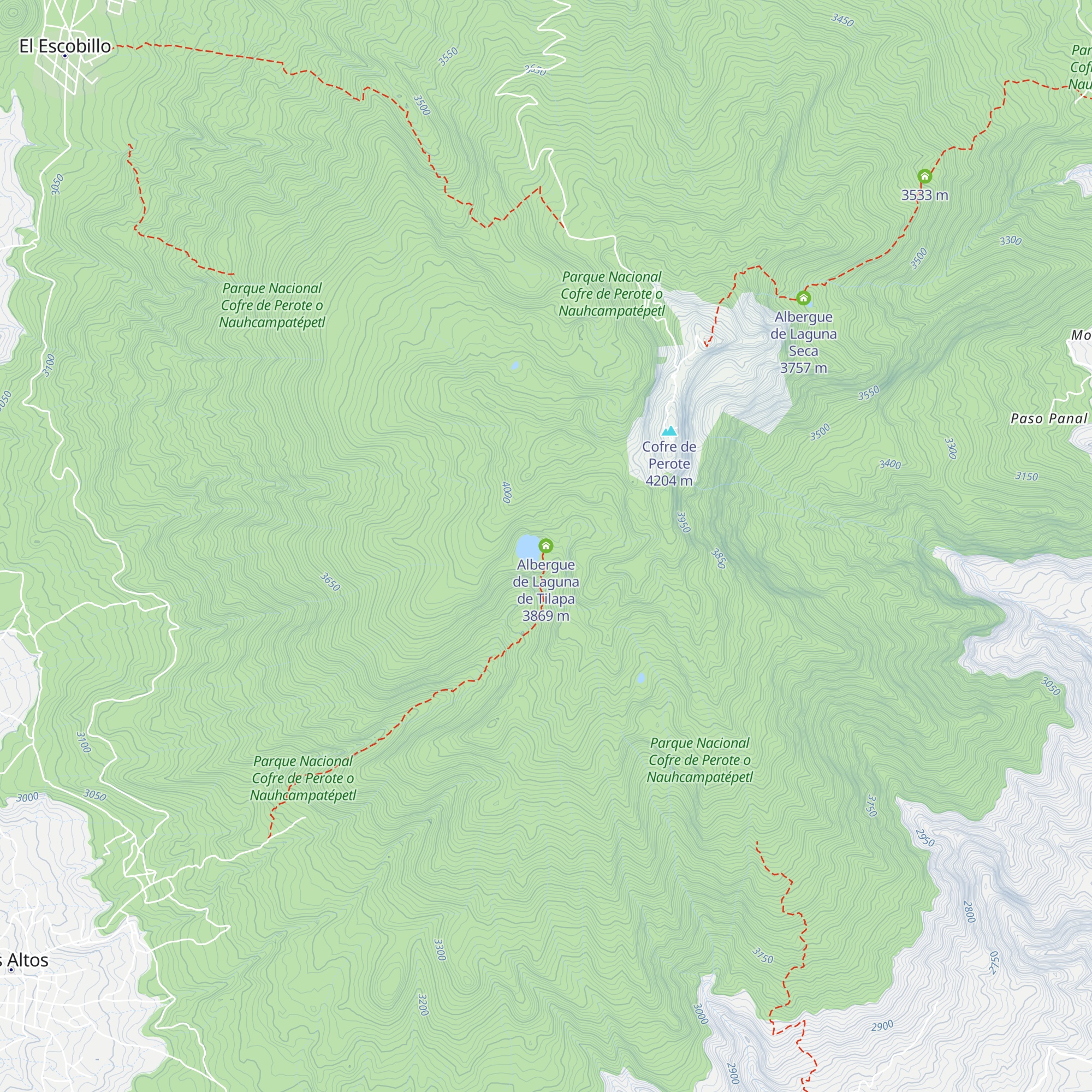 Albergue de Laguna de Tilapa map