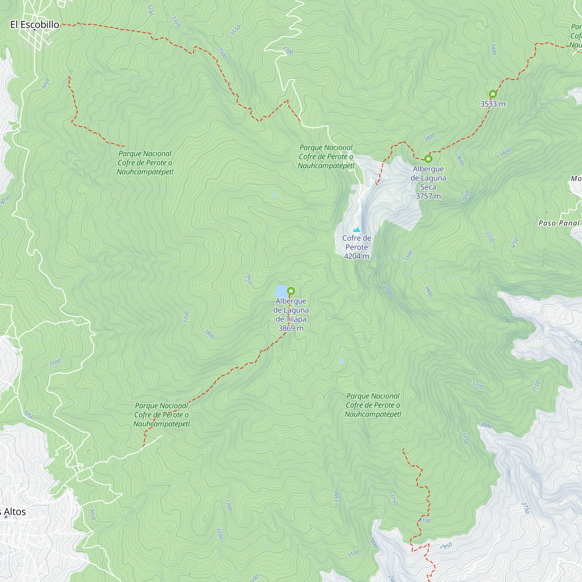 Albergue de Laguna de Tilapa map