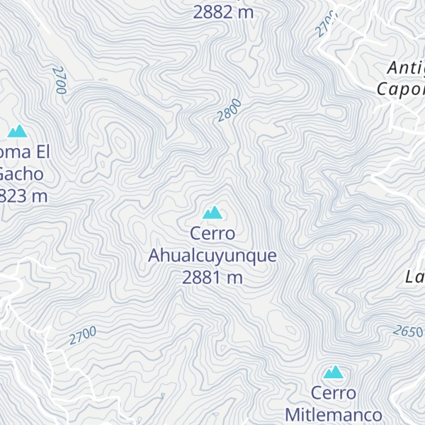 Map of Cerro Ahualcuyunque