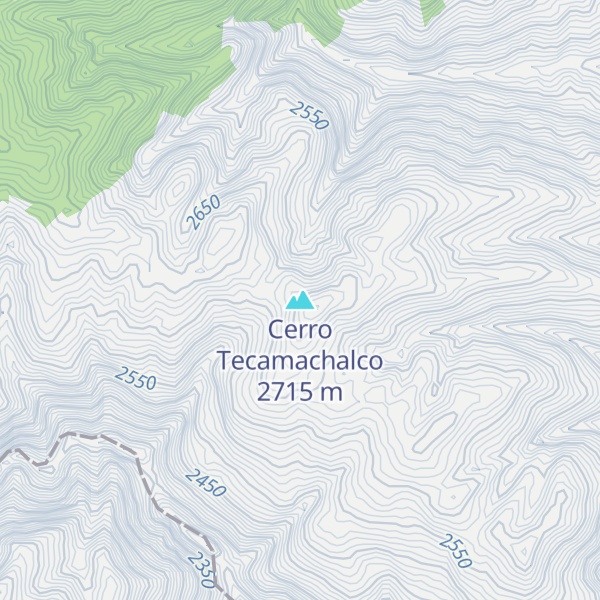 Map of Cerro Tecamachalco