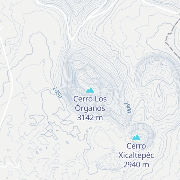 Map of Cerro Los Órganos