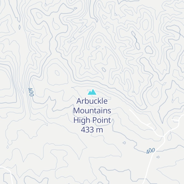 Map of Arbuckle Mountains High Point