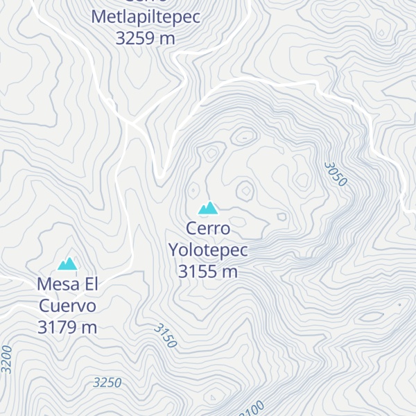 Map of Cerro Yolotepec