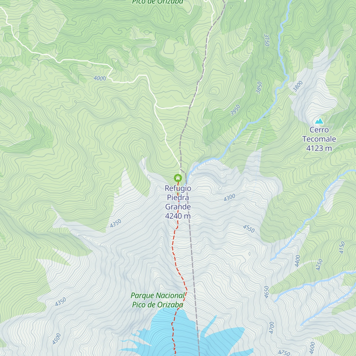Refugio Piedra Grande map